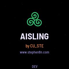The launch screen: a green triskele, AISLING, by CU_STE, www.stephen8n.com